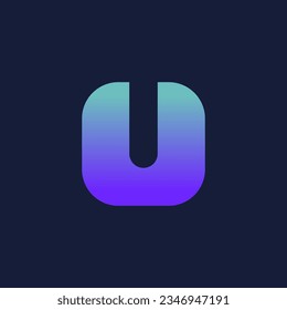 mouse shaped technology letter U vector logo design