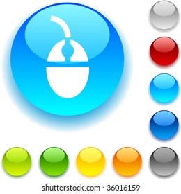 Mouse shiny button. Vector illustration.