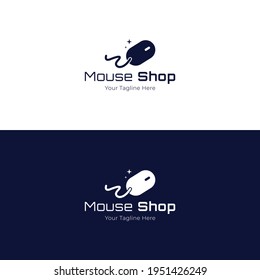Mouse Shop Logo Design Vector Illustration