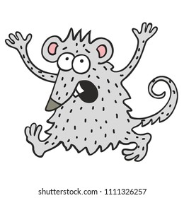 mouse shout funny illustration vector