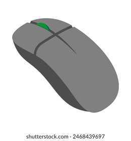 Mouse side view, Computer hardware, cartoon or flat icon, isolated vector illustration.
