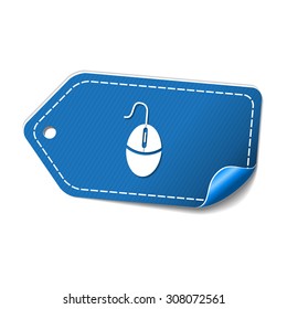Mouse Sign blue Vector Icon Design