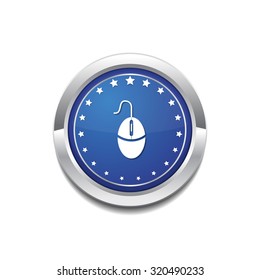 Mouse Sign Blue Vector Icon Button