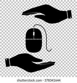 Mouse sign. Flat style icon vector illustration.
