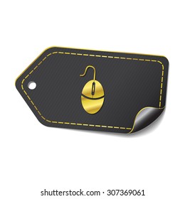 Mouse Sign golden Vector Icon Design