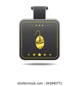 Mouse Sign golden Vector Icon Design