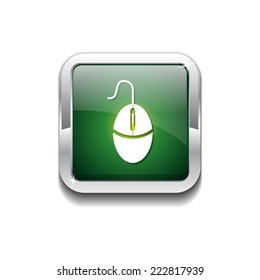 Mouse Sign Green Vector Icon Button