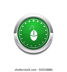 Mouse Sign Green Vector Icon Button