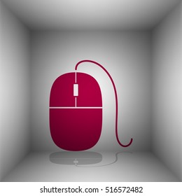 Mouse sign illustration. Bordo icon with shadow in the room.