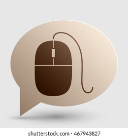 Mouse sign illustration. Brown gradient icon on bubble with shadow.