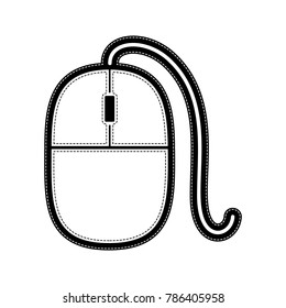 Mouse sign illustration. Vector. Flat style black icon on white.