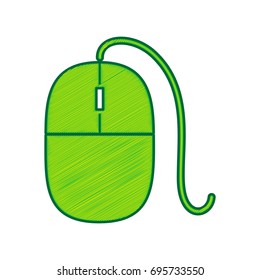 Mouse sign illustration. Vector. Lemon scribble icon on white background. Isolated