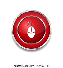 Mouse Sign Red Vector Icon Button