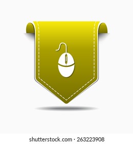 Mouse Sign Yellow Vector Icon Design