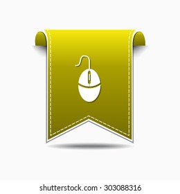 Mouse Sign Yellow Vector Icon Design
