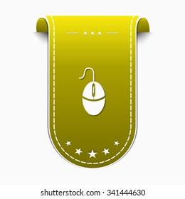 Mouse Sign Yellow Vector Icon Design