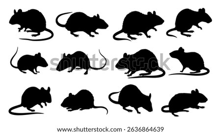 mouse silhouette bundle rodent vector shape black animal clipart design