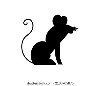 Mouse silhouette icon illustration  template for many purpose. Isolated on white background
