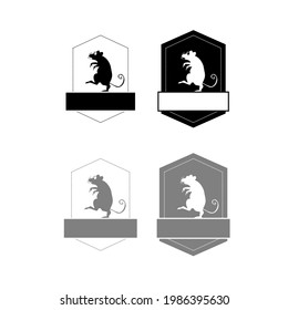 logotipo vectorial de ilustración de silueta de ratón