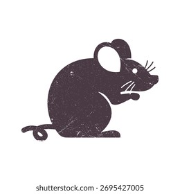 Plantilla de Vector de la ilustración de la silueta del ratón