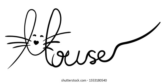 Mouse silhouette. Logo design vector template.