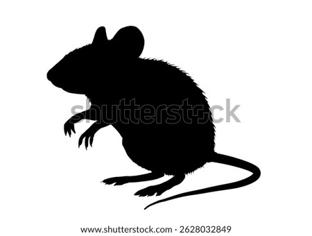 Mouse silhouette, outline – vector illustration