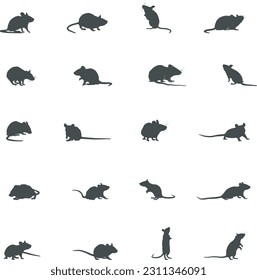 Mouse silhouette, Mouse rat mice silhouette, Mouse SVG, Mouse vector art. svg