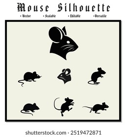 Mouse  Silhouette Set: A Collection in Various Poses