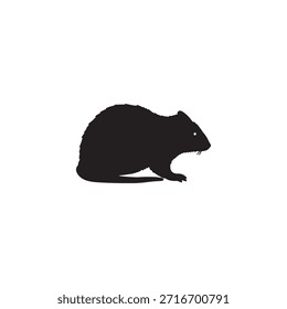 Silueta del ratón, Ilustración vectorial animal negra mínima simple