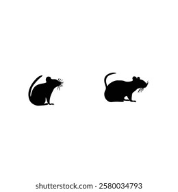 Mouse silhouette with vector of silhouette