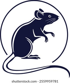 MOUSE silhouette vector art illustration
