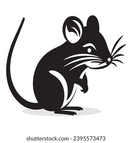 Mouse silhouettes and icons. black flat color simple elegant Mouse animal vector and illustration.
