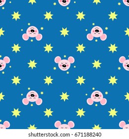 mouse sleeping baby seamless pattern, popular, textile, pajamas, Wallpaper, wrapping paper, packaging