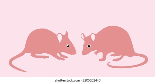 Mouse as Small Rodent  Coat in Different Poses Vector Set.Mouse isolated on background.