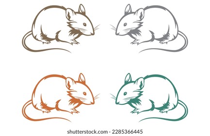 Mouse As Small Rodent With Rounded Ears Vector Illustration. Mouse Animal
