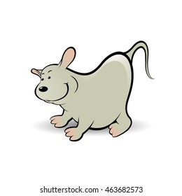 mouse with smile in color-vector drawing