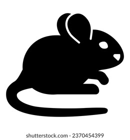 Mouse solid icon, domestic animals concept, rat sign on white background, mouse silhouette icon in glyph style for mobile concept and web design. Vector graphics