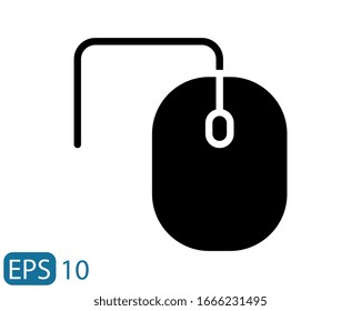 Mouse solid style icon. EPS 10. Vector Illustration on white background.
