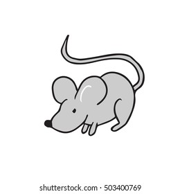 Mouse standing alone cartoon drawing