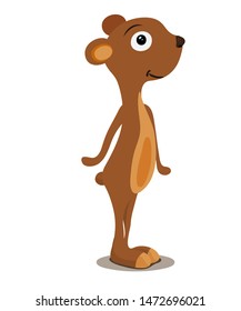 
the mouse is standing looking into the distance and just smiling