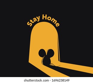 A Mouse staying safe at home