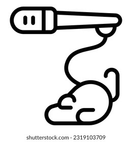 Mouse stick play icon outline vector. Pet toy. Store accessories