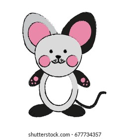 mouse or stuffed cute animal icon image 