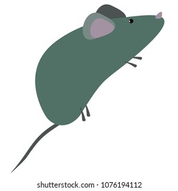 mouse stylized gray, pretty cartoon