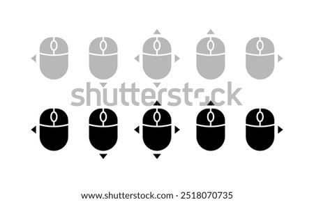 Mouse swipe set icons. Flat style. Vector icons.
