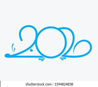 mouse symbol of new year 2020 vector illustration