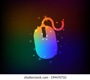 Mouse symbol,Rainbow vector