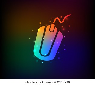 Mouse symbol,rainbow vector