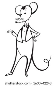 Mouse in a tailcoat with a bow tie