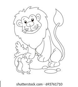 Mouse talking with lion